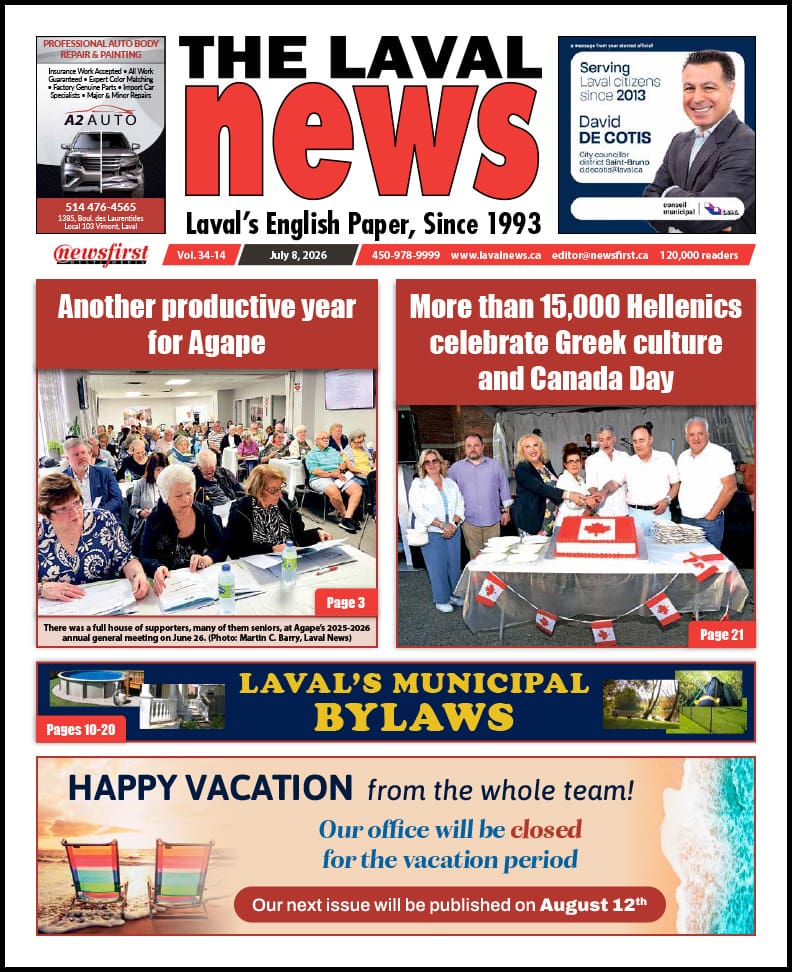 Front page of The Laval News.