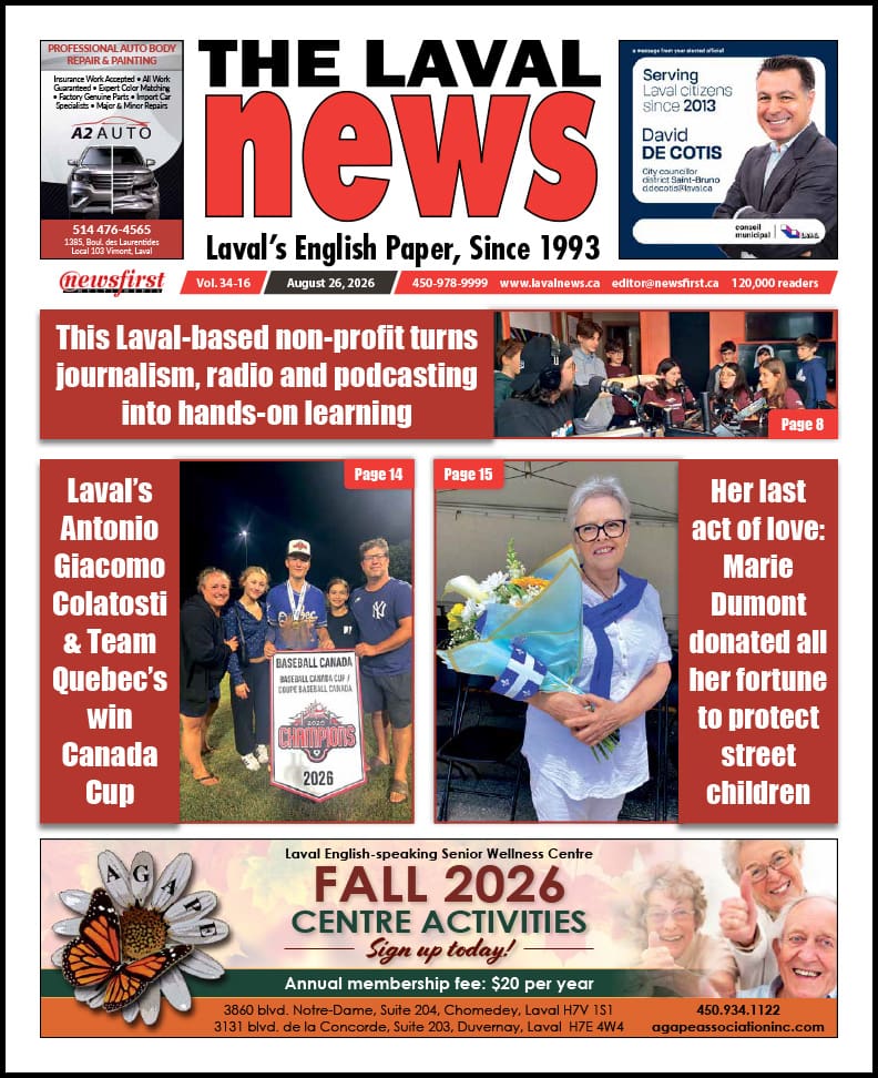 Front page of The Laval News.