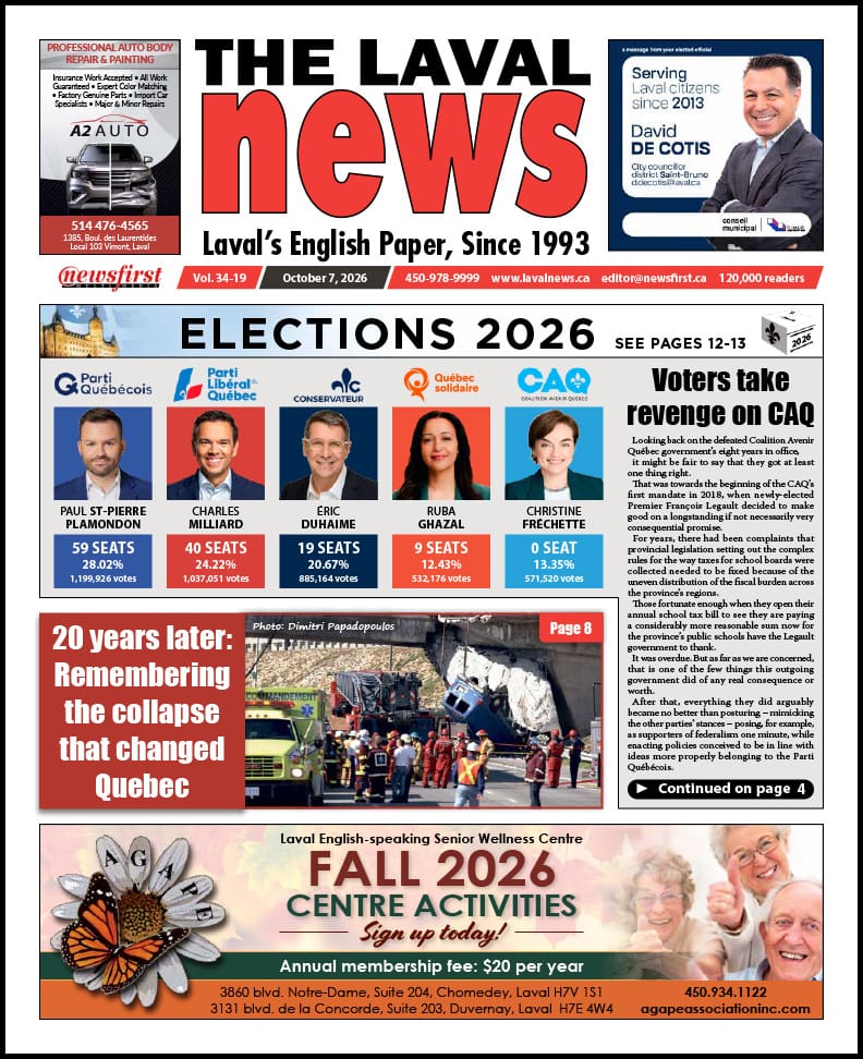 Front page of The Laval News.
